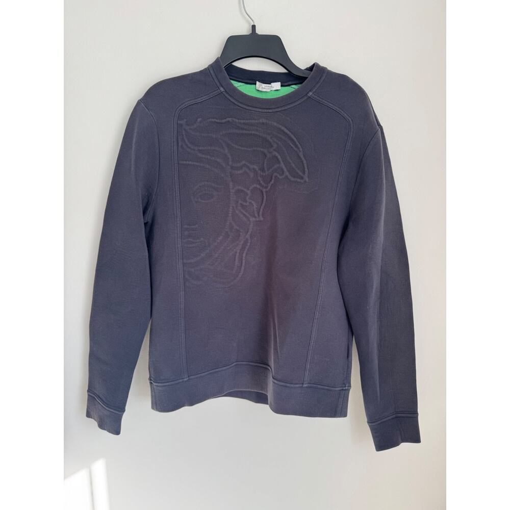 Versace Collection Men's Medusa Logo Designed Crewneck Sweatshirt